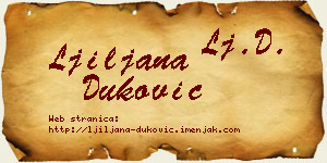 Ljiljana Duković vizit kartica